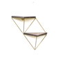 Hanah Home Wr075 Estantería de Pared de Madera Maciza Nogal y Dorado